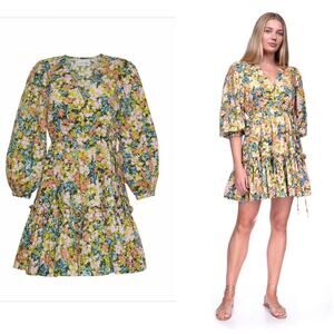 Cara Cara Livia Dress Livia Ditsy Floral Poplin Ruffle Mini Dress Blush